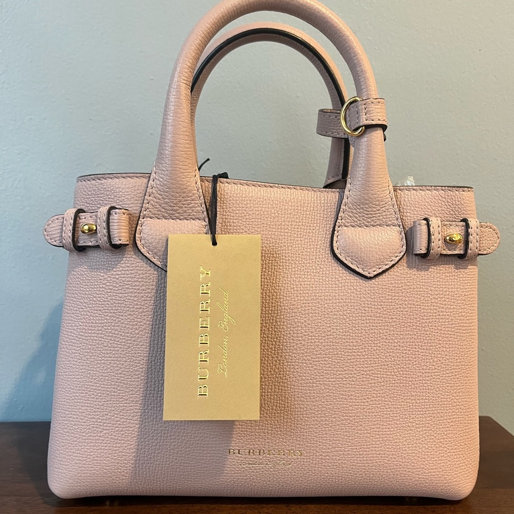 Burberry Banner Small Satchel Derby House Check Pale Orchid Crossbody Like New
